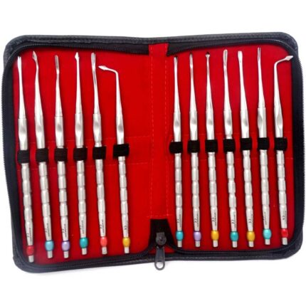 13-Piece Stainless Steel Dental PDLPDL Periotome Proximators Luxating Elevators Root Tip Extracting Instruments Set for Surgical